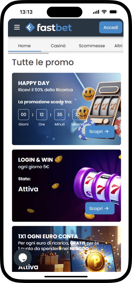 Bonus e promozioni in Fastbet Casino
